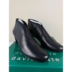 David Tate Anna Black Lamb Leather Ankle Booties Women's Size 11M NIB Comfort Zi